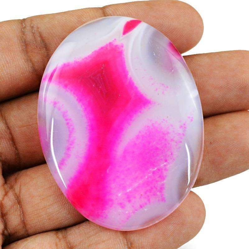gemsmore:Natural Pink Onyx Gemstone - Oval Shape gemsmore:Natural Pink Onyx Gemstone - Oval Shape