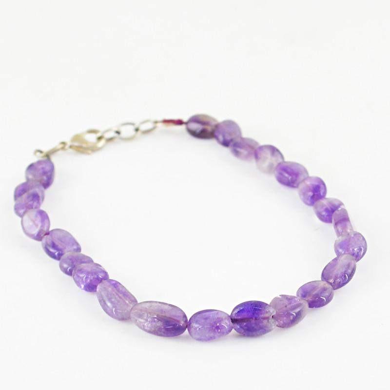 gemsmore:Natural Purple Amethyst Bracelet Oval Beads gemsmore:Natural Purple Amethyst Bracelet Oval Beads