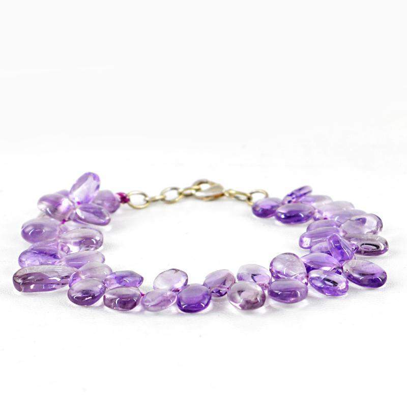 gemsmore:Natural Purple Amethyst Bracelet Pear Shape Beads gemsmore:Natural Purple Amethyst Bracelet Pear Shape Beads