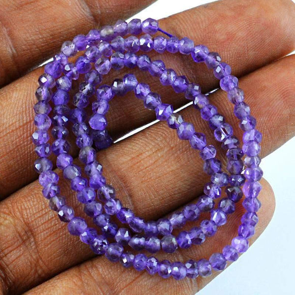 gemsmore:Natural Purple Amethyst Faceted Beads Strand
