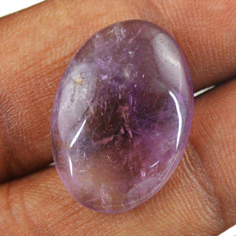 gemsmore:Natural Purple Amethyst Oval Shape Unheated Gemstone gemsmore:Natural Purple Amethyst Oval Shape Unheated Gemstone