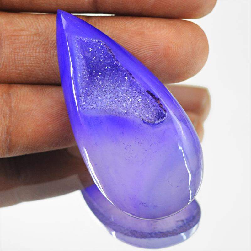 gemsmore:Natural Purple Druzy Onyx Pear Shape Loose Gemstone gemsmore:Natural Purple Druzy Onyx Pear Shape Loose Gemstone