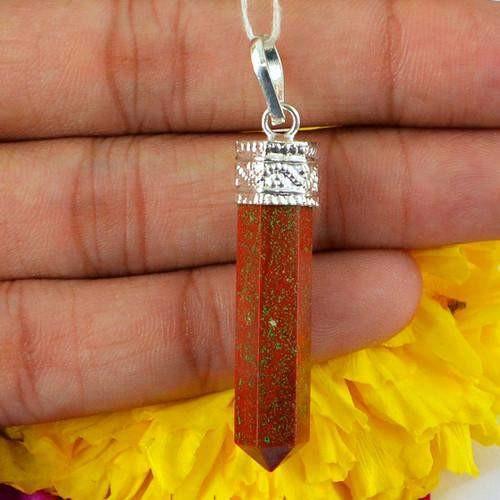gemsmore:Natural Red Jasper Healing Point Pendant gemsmore:Natural Red Jasper Healing Point Pendant