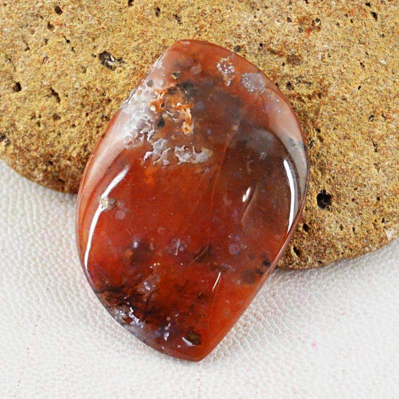 gemsmore:Natural Red Moos Agate Gemstone Loose Untreated gemsmore:Natural Red Moos Agate Gemstone Loose Untreated