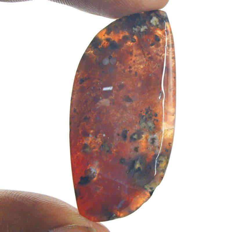 gemsmore:Natural Red Moss Agate Gemstone - Untreated Loose gemsmore:Natural Red Moss Agate Gemstone - Untreated Loose