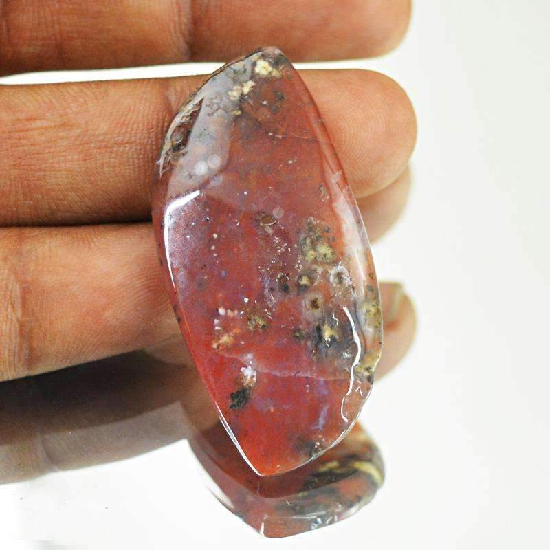 gemsmore:Natural Red Moss Agate Gemstone - Untreated Loose gemsmore:Natural Red Moss Agate Gemstone - Untreated Loose