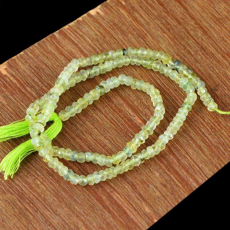 gemsmore:Natural Round Shape Green Phrenite Faceted Beads Strand gemsmore:Natural Round Shape Green Phrenite Faceted Beads Strand