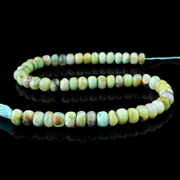 gemsmore:Natural Round Shape Peruvian Opal Drilled Beads Strand