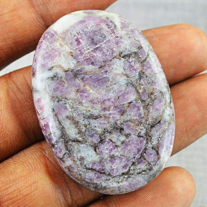 gemsmore:Natural Ruby Ziosite Gemstone - Oval Shape gemsmore:Natural Ruby Ziosite Gemstone - Oval Shape