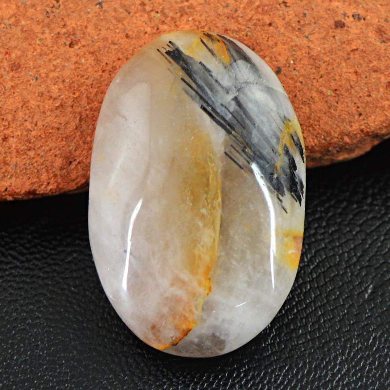 gemsmore:Natural Rutile Quartz Oval Shape Unheated Gemstone gemsmore:Natural Rutile Quartz Oval Shape Unheated Gemstone