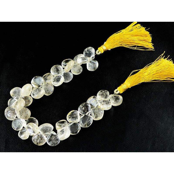 gemsmore:Natural Rutile Quartz Untreated Pear Shape Beads Strand