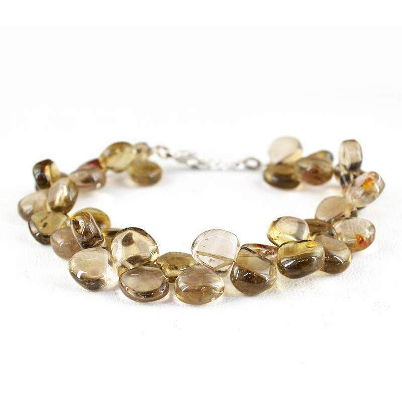 gemsmore:Natural Smoky Quartz Bracelet Untreated Pear Shape Beads gemsmore:Natural Smoky Quartz Bracelet Untreated Pear Shape Beads