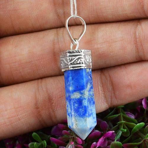 gemsmore:Natural Sodalite Healing Point Pendant gemsmore:Natural Sodalite Healing Point Pendant