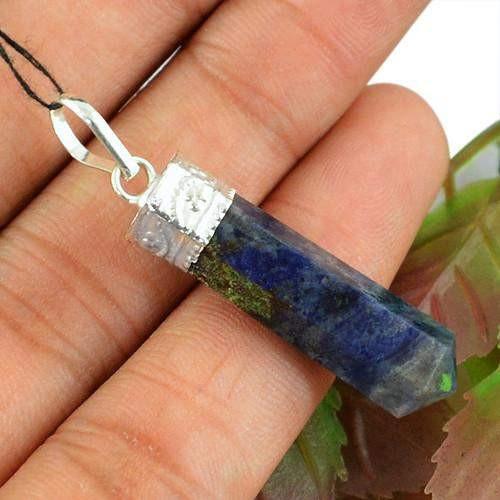 gemsmore:Natural Sodalite Healing Point Pendant gemsmore:Natural Sodalite Healing Point Pendant
