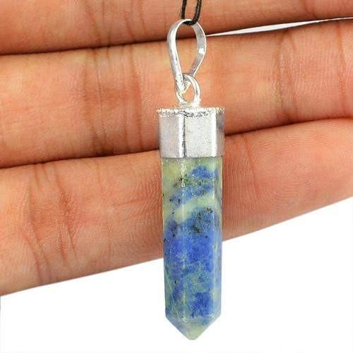 gemsmore:Natural Sodalite Healing Point Pendant gemsmore:Natural Sodalite Healing Point Pendant