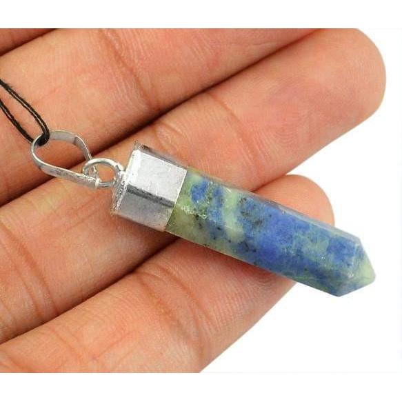 gemsmore:Natural Sodalite Healing Point Pendant gemsmore:Natural Sodalite Healing Point Pendant