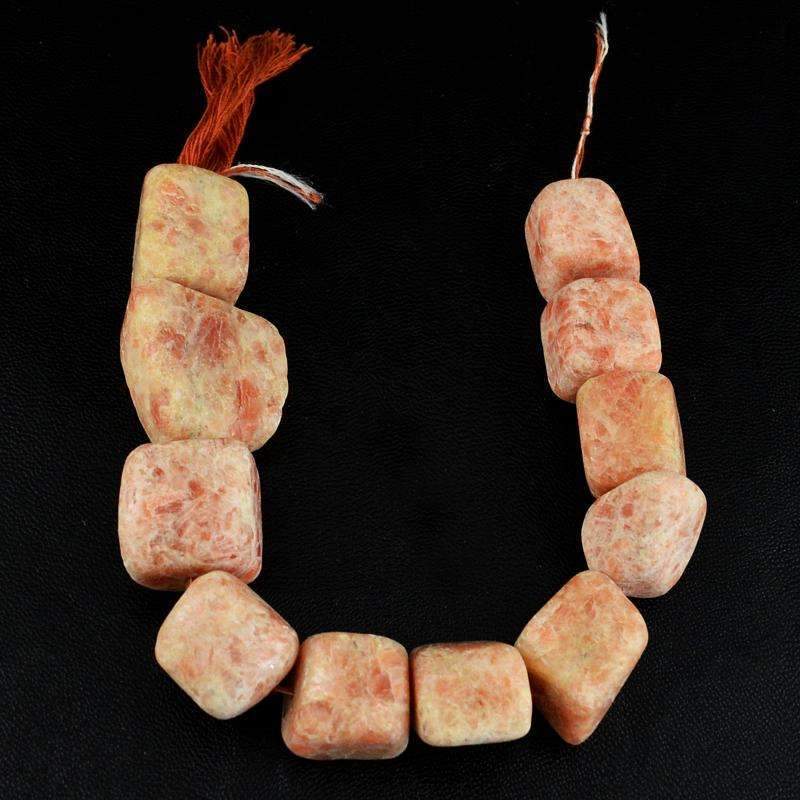 gemsmore:Natural Sunstone Beads Strand - Untreated Drilled gemsmore:Natural Sunstone Beads Strand - Untreated Drilled