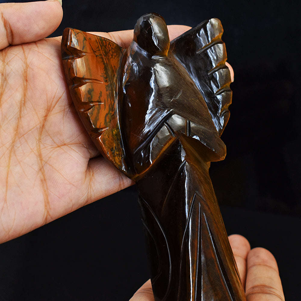 gemsmore:Natural Tiger Eye Hand Carved Healing Praying Angel gemsmore:Natural Tiger Eye Hand Carved Healing Praying Angel