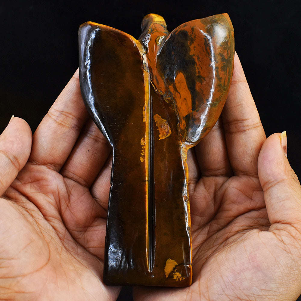 gemsmore:Natural Tiger Eye Hand Carved Healing Praying Angel gemsmore:Natural Tiger Eye Hand Carved Healing Praying Angel