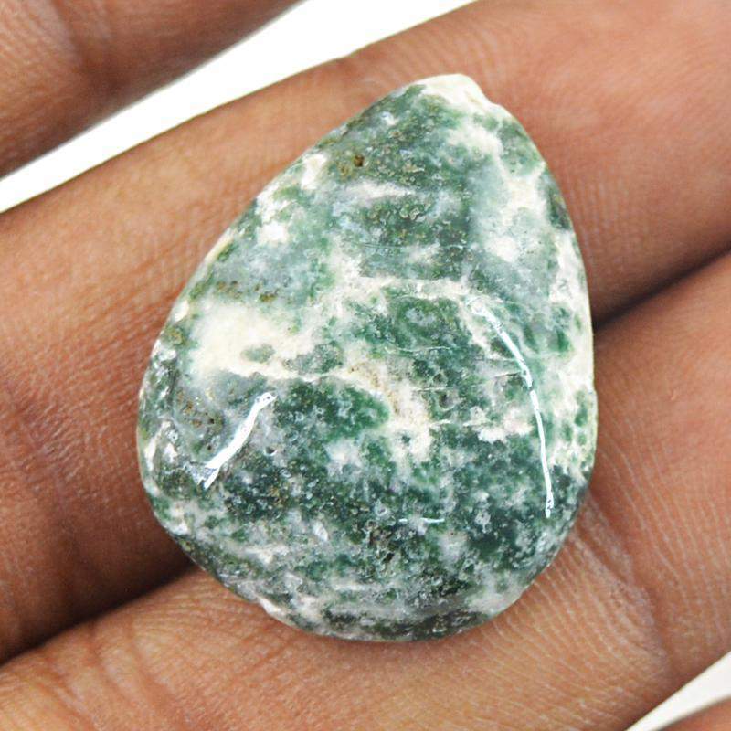 gemsmore:Natural Tree Agate Pear Shape Genuine Gemstone gemsmore:Natural Tree Agate Pear Shape Genuine Gemstone