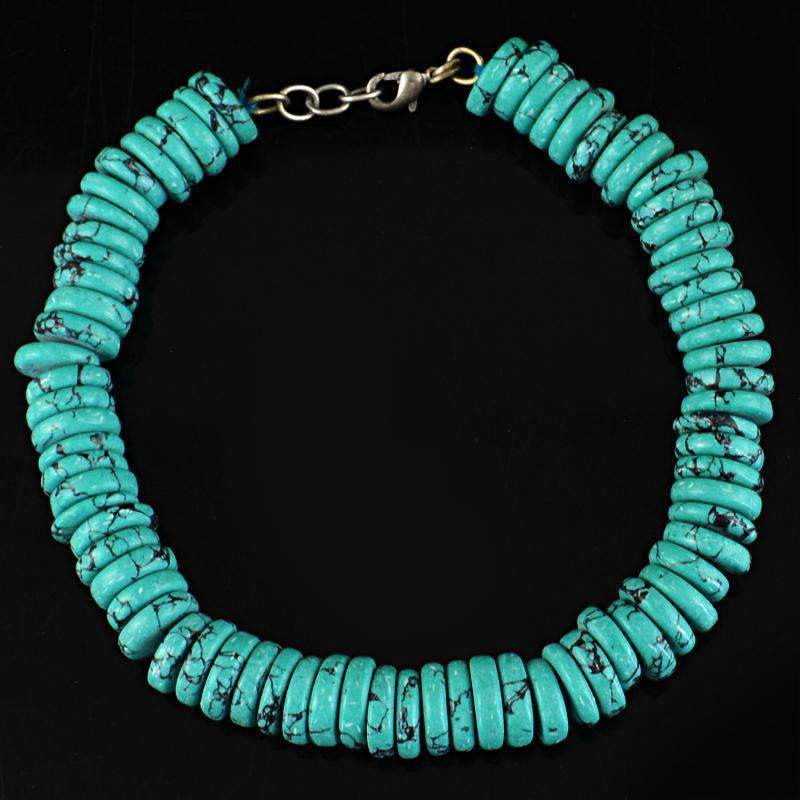 gemsmore:Natural Turquoise Bracelet Round Shape Beads gemsmore:Natural Turquoise Bracelet Round Shape Beads