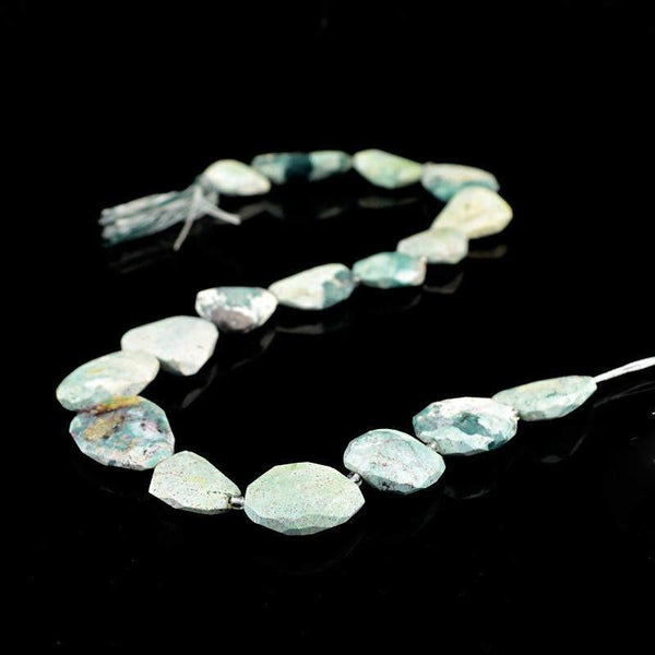 gemsmore:Natural Turquoise Faceted Drilled Beads Strand