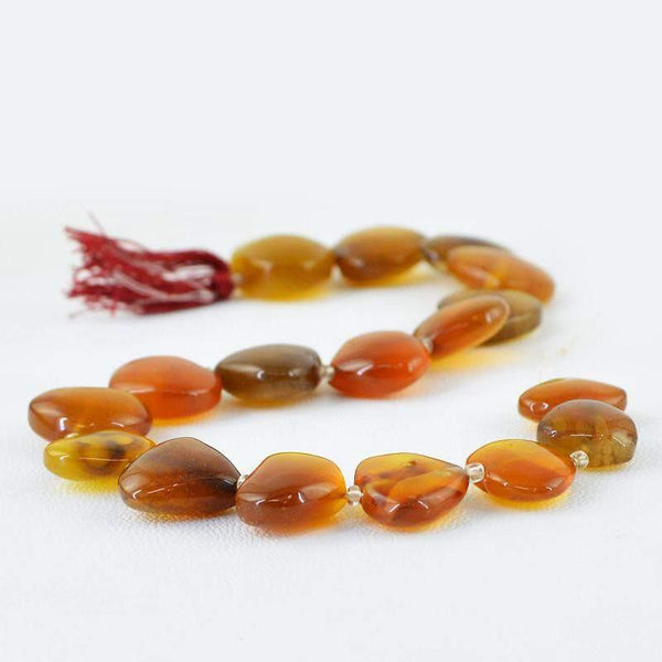 gemsmore:Natural Unheated Brown Onyx Heart Shape Beads Strand