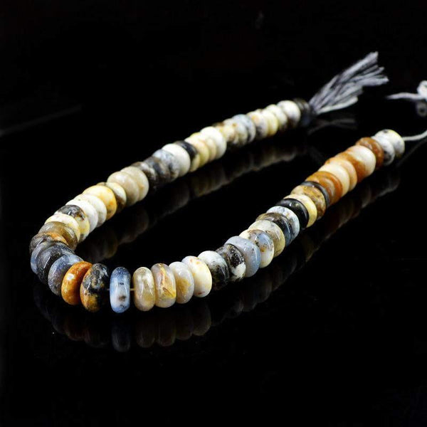 gemsmore:Natural Unheated Drilled Dendrite Opal Beads Strand