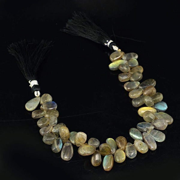 gemsmore:Natural Unheated Golden Flash Labradorite Beads Strand