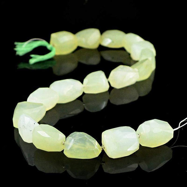 gemsmore:Natural Unheated Green Aquamarine Faceted Beads Strand