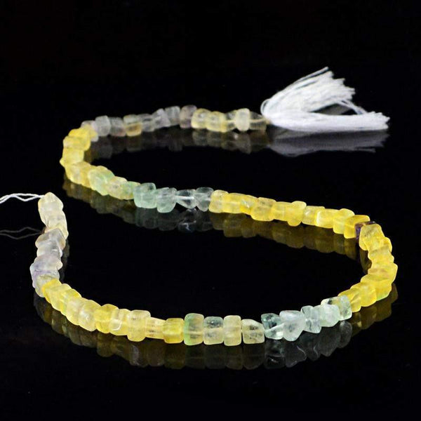 gemsmore:Natural Unheated Mutlicolor Fluorite Beads Strand