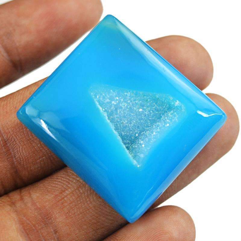 gemsmore:Natural Untreated Blue Druzy Onyx Loose Gemstone gemsmore:Natural Untreated Blue Druzy Onyx Loose Gemstone