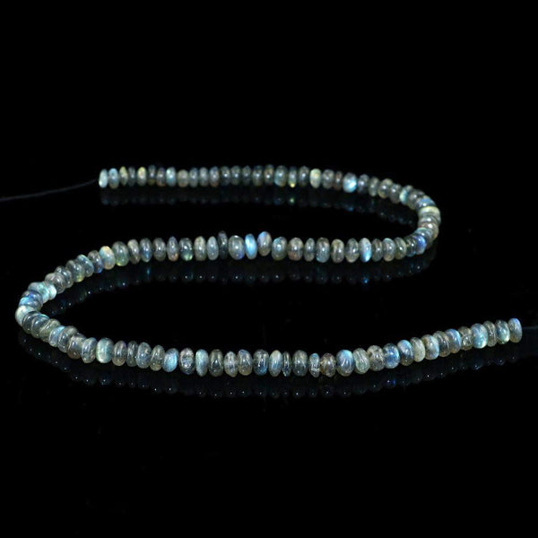 gemsmore:Natural Untreated Blue Flash Labradorite Beads Strand
