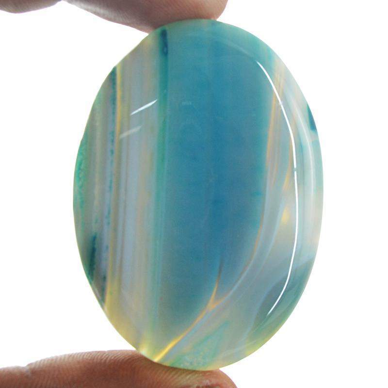gemsmore:Natural Untreated Blue Onyx Oval Shape Gemstone gemsmore:Natural Untreated Blue Onyx Oval Shape Gemstone