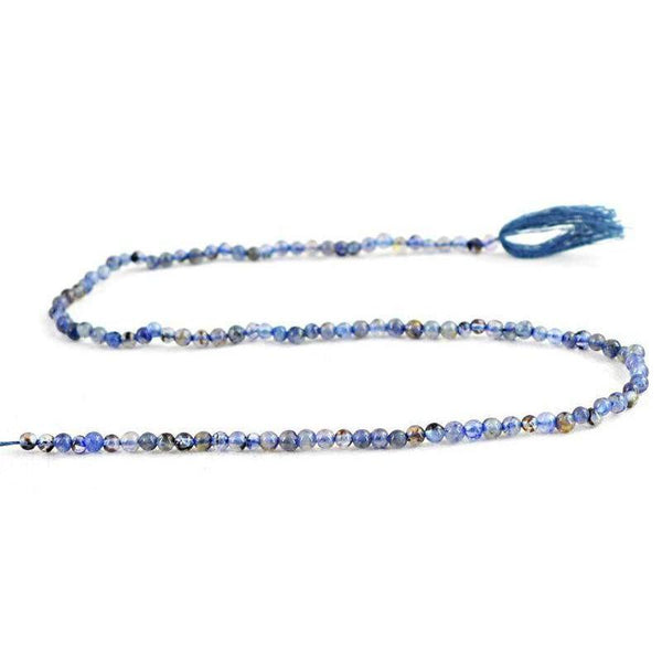 gemsmore:Natural Untreated Blue Tanzanite Round Beads Strand