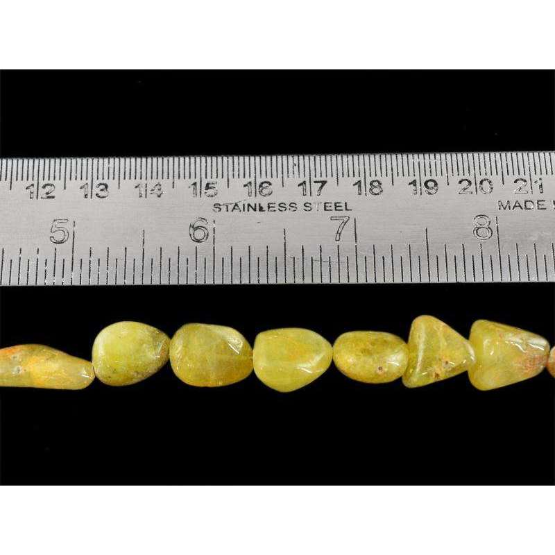 gemsmore:Natural Untreated Green Garnet Beads Strand gemsmore:Natural Untreated Green Garnet Beads Strand