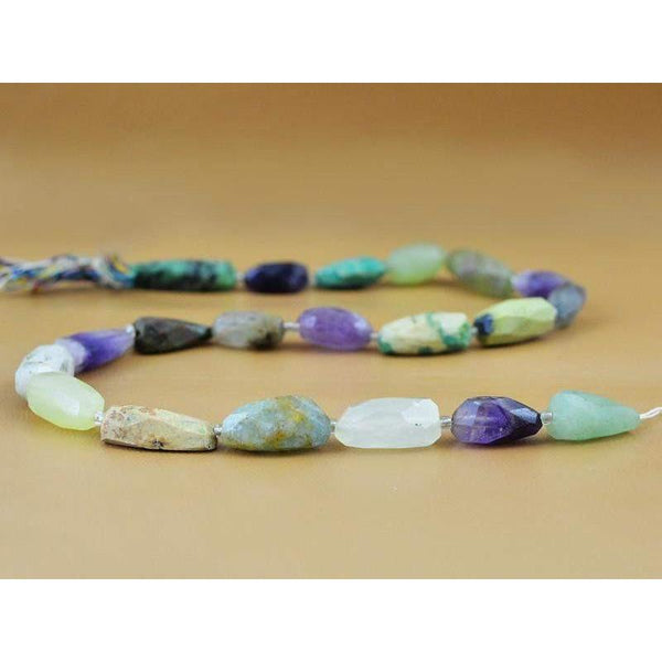 gemsmore:Natural Untreated Multi Gemstone Faceted Beads Strand