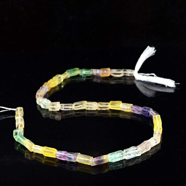 gemsmore:Natural Untreated Multicolor Fluorite Beads Strand