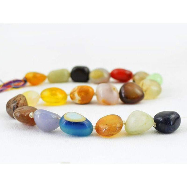 gemsmore:Natural Untreated Multicolor Onyx Drilled Beads Strand