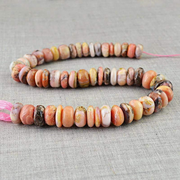 gemsmore:Natural Untreated Pink Australian Opal Round Beads Strand