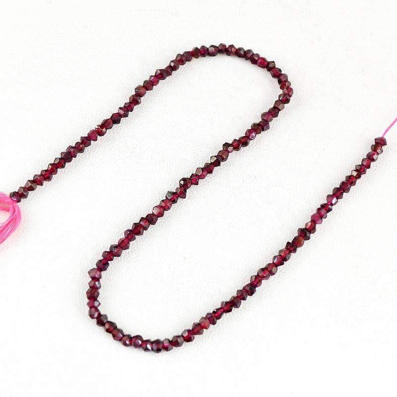 gemsmore:Natural Untreated Red Garnet Drilled Round Cut Beads Strand gemsmore:Natural Untreated Red Garnet Drilled Round Cut Beads Strand
