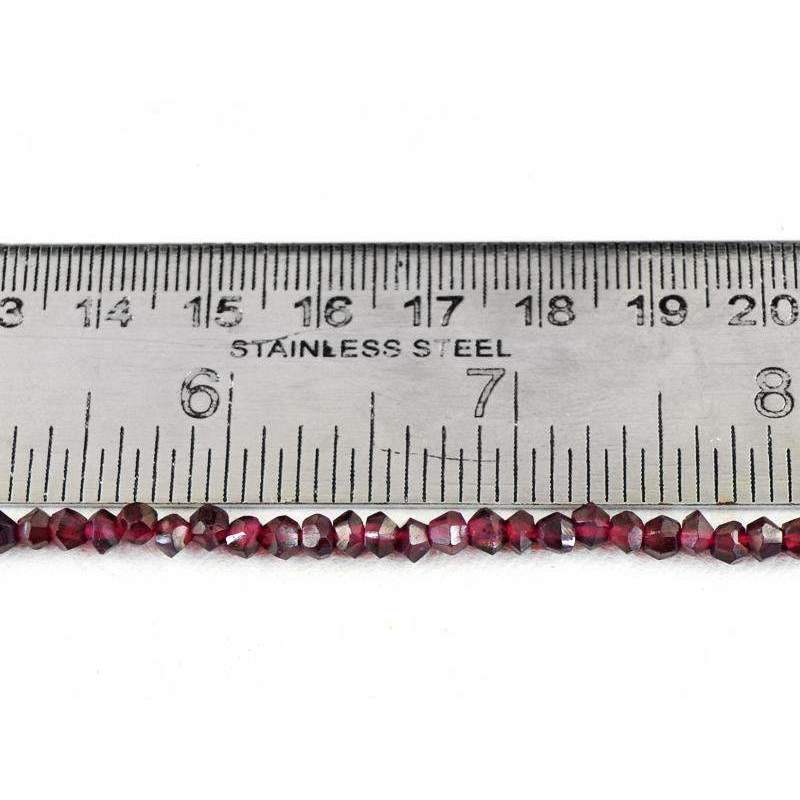 gemsmore:Natural Untreated Red Garnet Drilled Round Cut Beads Strand gemsmore:Natural Untreated Red Garnet Drilled Round Cut Beads Strand