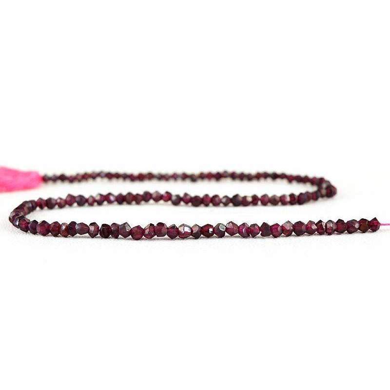 gemsmore:Natural Untreated Red Garnet Drilled Round Cut Beads Strand gemsmore:Natural Untreated Red Garnet Drilled Round Cut Beads Strand