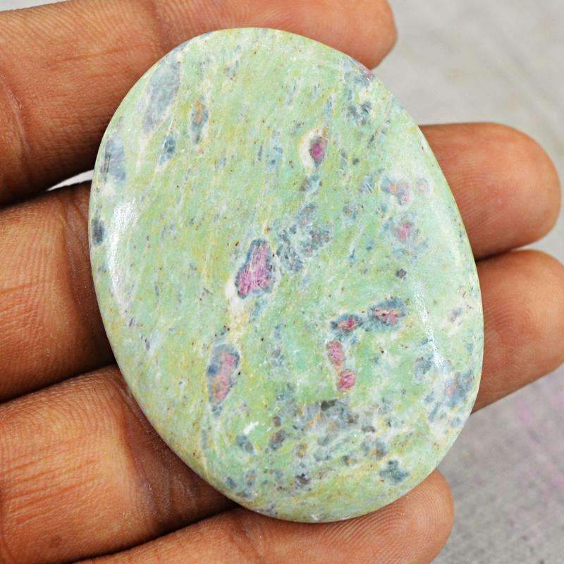 gemsmore:Natural Untreated Ruby Ziosite Gemstone Oval Shape gemsmore:Natural Untreated Ruby Ziosite Gemstone Oval Shape