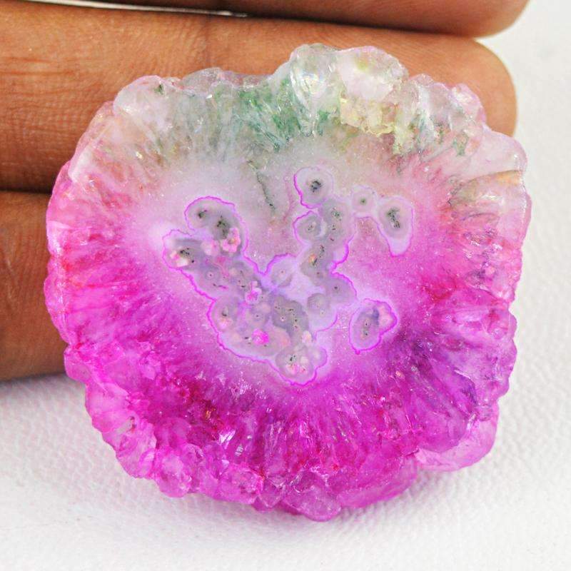 gemsmore:Natural Watermelon Druzy Gemstone - Untreated Loose gemsmore:Natural Watermelon Druzy Gemstone - Untreated Loose