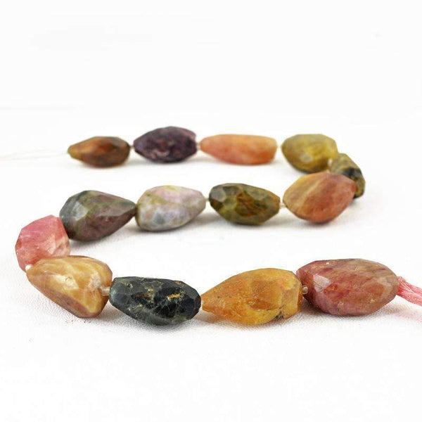 gemsmore:Natural Watermelon Tourmaline Beads Strand Faceted Drilled