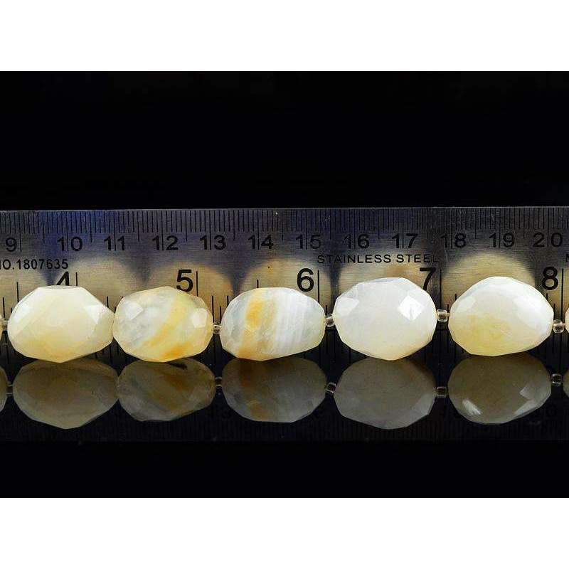 gemsmore:Natural White Agate Strand Faceted Drilled Beads gemsmore:Natural White Agate Strand Faceted Drilled Beads