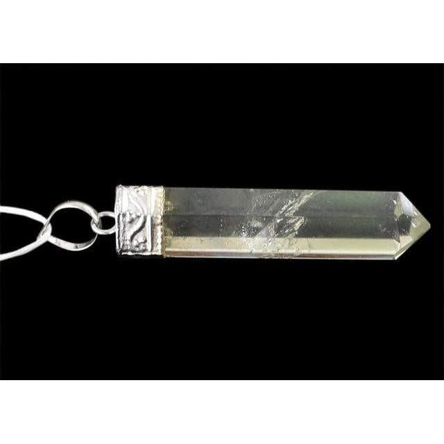 gemsmore:Natural White Quartz Healing Point Pendant gemsmore:Natural White Quartz Healing Point Pendant