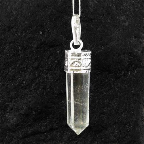 gemsmore:Natural White Quartz Healing Point Pendant gemsmore:Natural White Quartz Healing Point Pendant