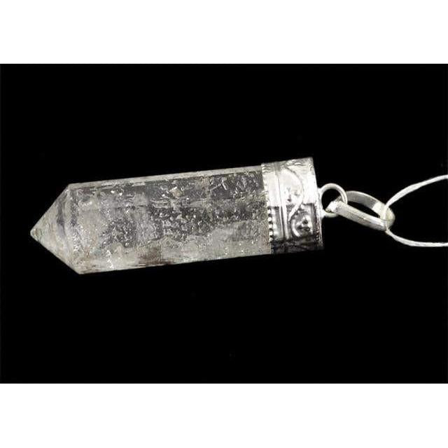gemsmore:Natural White Quartz Healing Point Pendant gemsmore:Natural White Quartz Healing Point Pendant